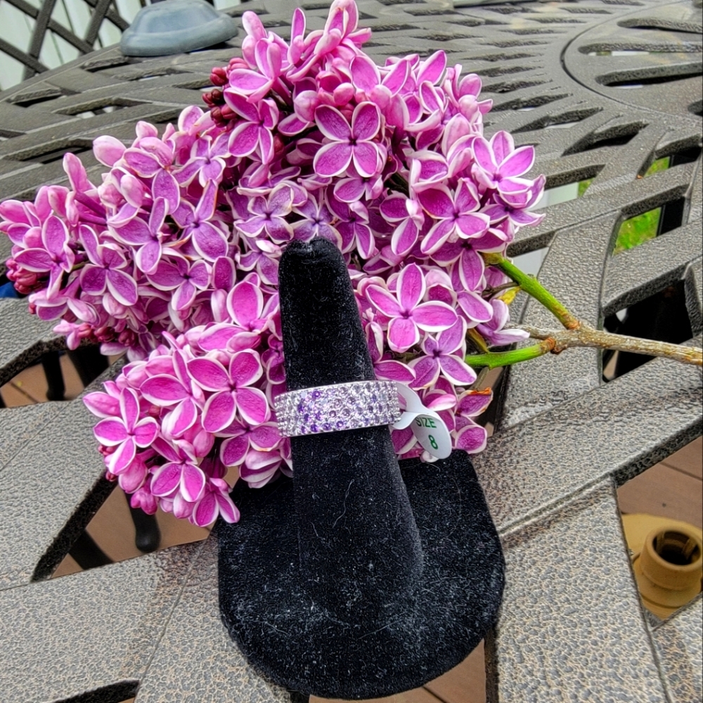 Bomb party ring lab created amethyst